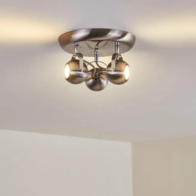 Plafonnier Gadmen Nickel mat, 3 lumières