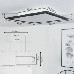Plafonnier Gailingen LED Blanc, 1 lumière