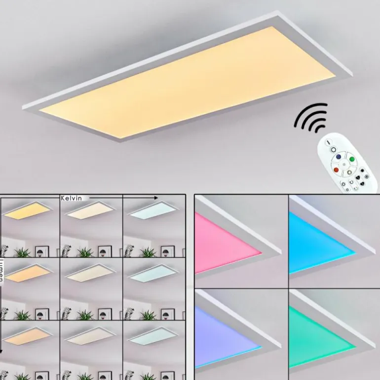 Plafonnier Gallitos LED Blanc, 1 lumière, Télécommandes, Changeur de couleurs