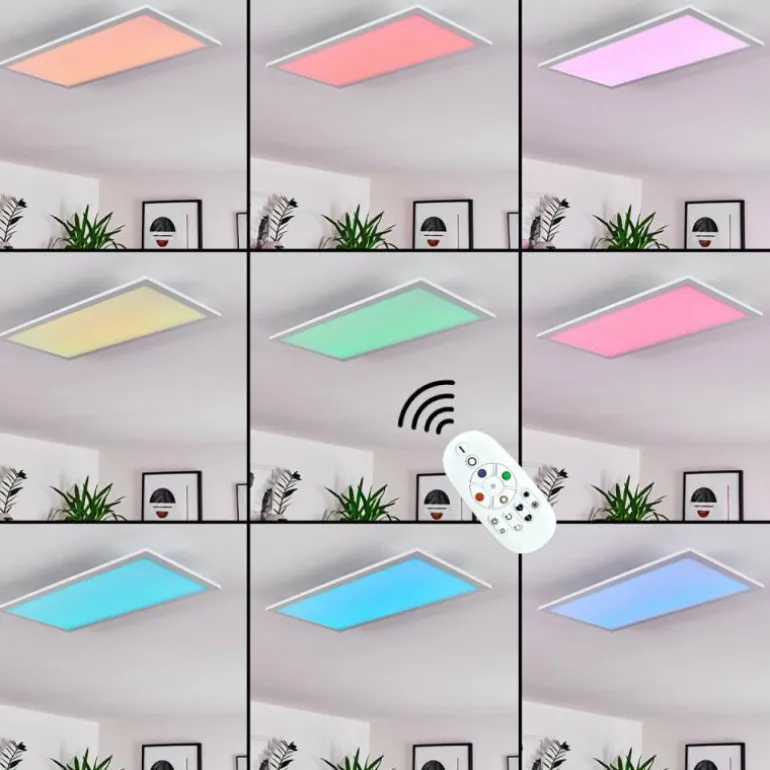 Plafonnier Gallitos LED Blanc, 1 lumière, Télécommandes, Changeur de couleurs