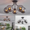 Plafonnier Gastor Noir, 5 lumières