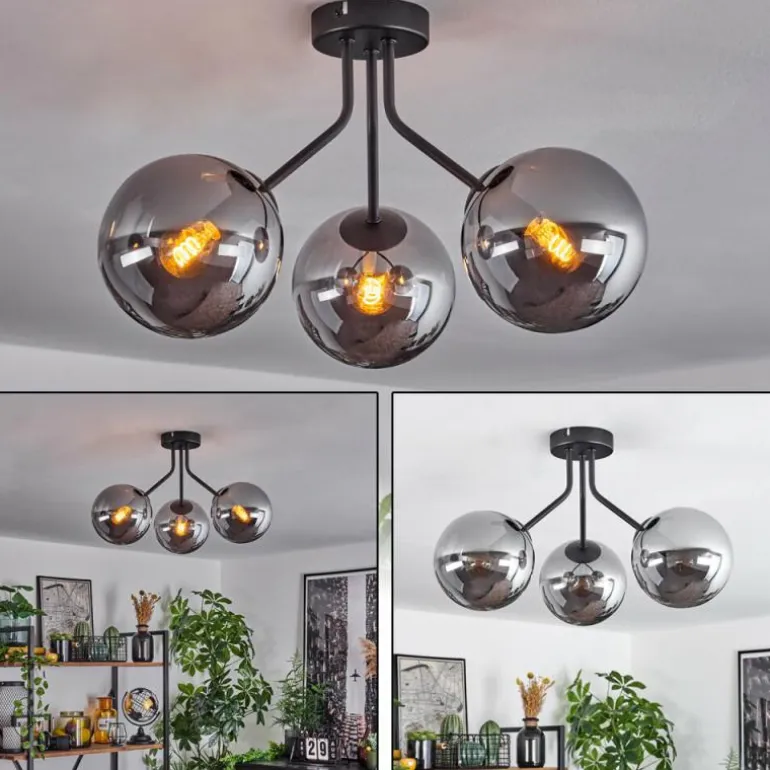 Plafonnier Gastor Noir, 3 lumières