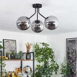 Plafonnier Gastor Noir, 3 lumières