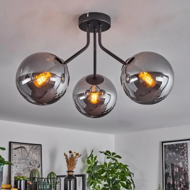 Plafonnier Gastor Noir, 3 lumières