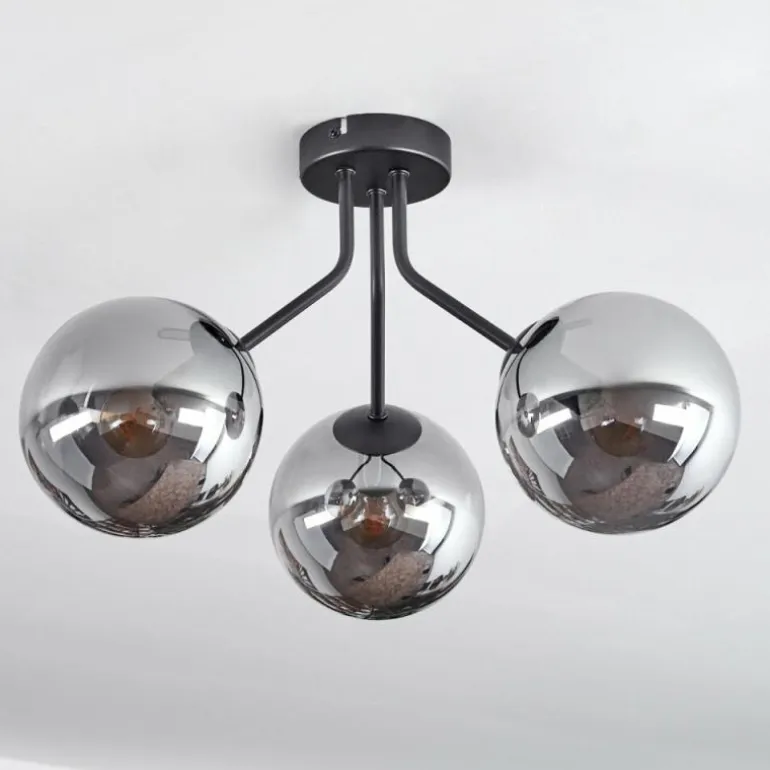 Plafonnier Gastor Noir, 3 lumières