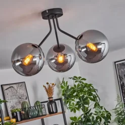 Plafonnier Gastor Noir, 3 lumières