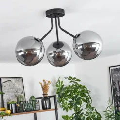 Plafonnier Gastor Noir, 3 lumières