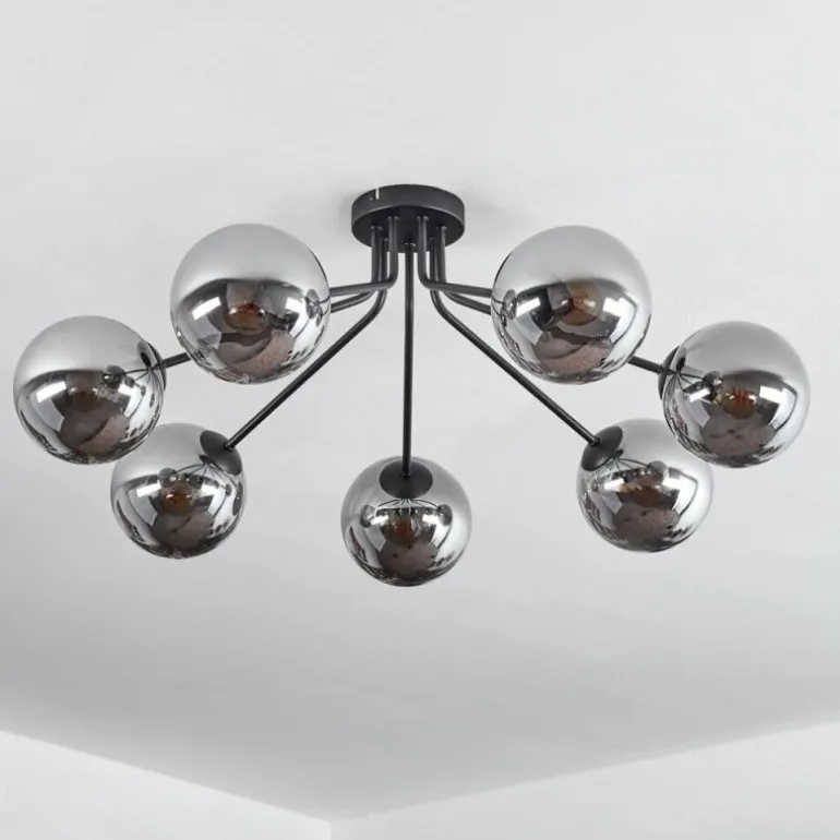 Plafonnier Gastor Noir, 7 lumières
