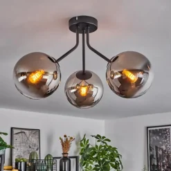 Plafonnier Gastor Noir, 3 lumières