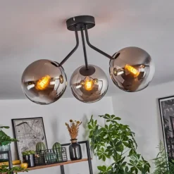 Plafonnier Gastor Noir, 3 lumières