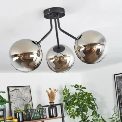 Plafonnier Gastor Noir, 3 lumières