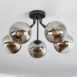 Plafonnier Gastor Noir, 5 lumières