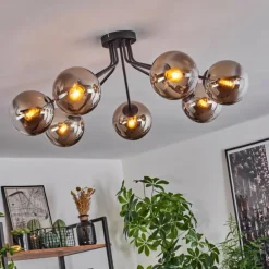 Plafonnier Gastor Noir, 7 lumières