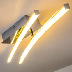 Plafonnier Georgina LED Chrome, 2 lumières