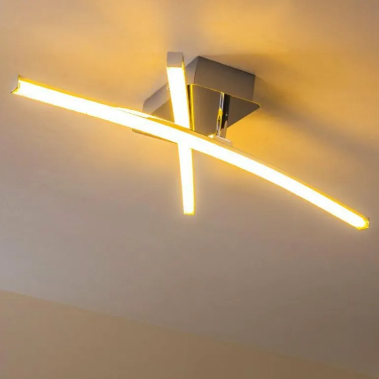 Plafonnier Georgina LED Chrome, 2 lumières