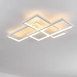 Plafonnier Ghana LED Blanc, 4 lumières, Télécommandes, Changeur de couleurs
