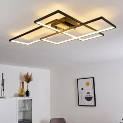 Plafonnier Ghana LED Noir, 1 lumière, Télécommandes