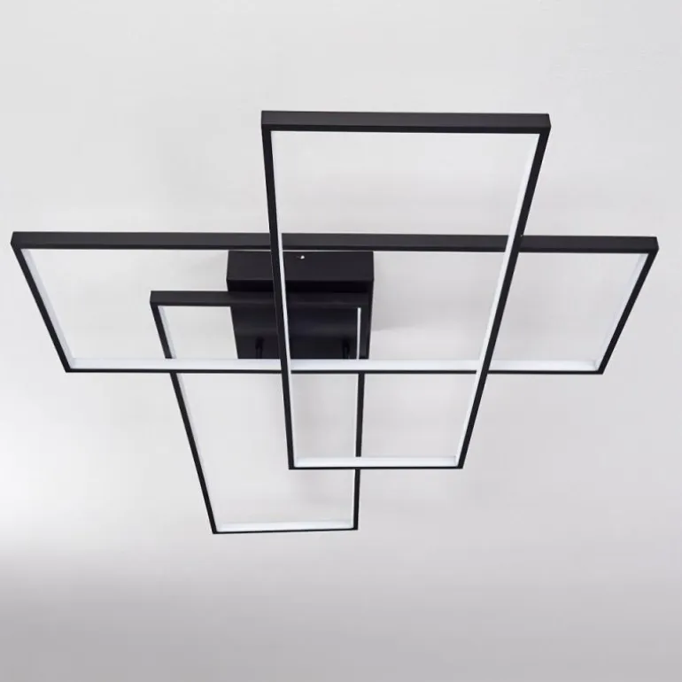 Plafonnier Ghana LED Noir, 1 lumière, Télécommandes