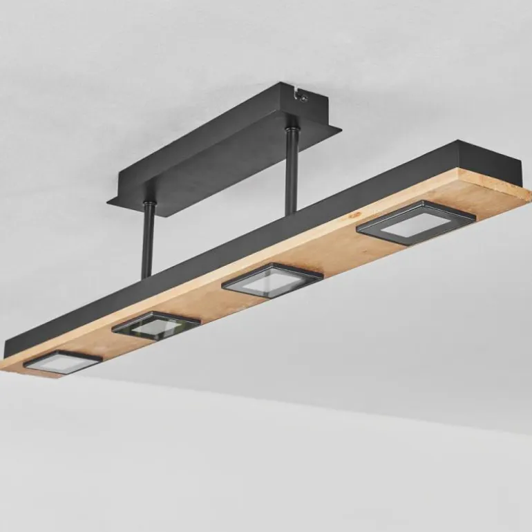 Plafonnier Giresta LED Noir, 4 lumières
