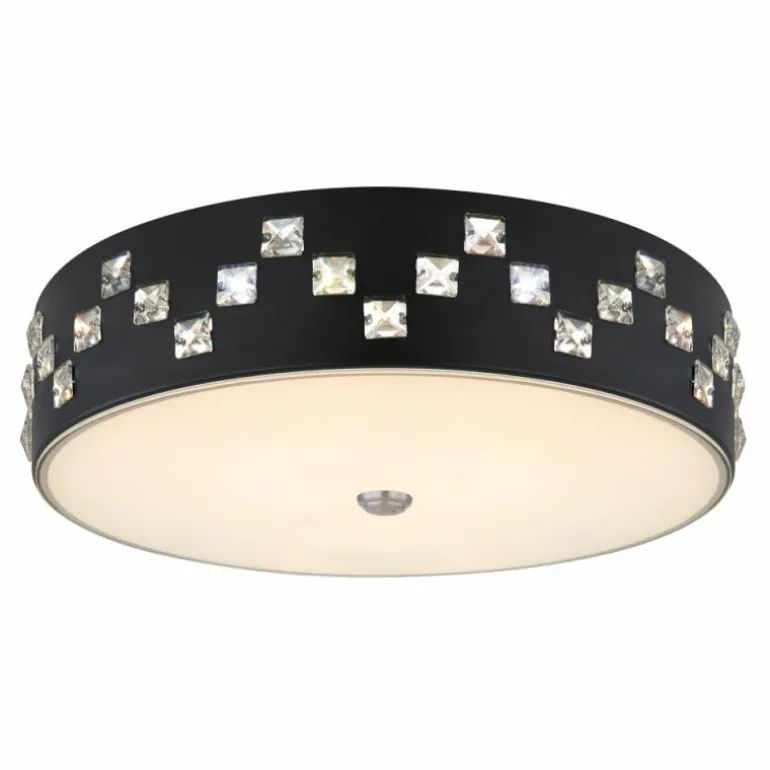 Plafonnier Globo ABELIA LED Noir, 1 lumière