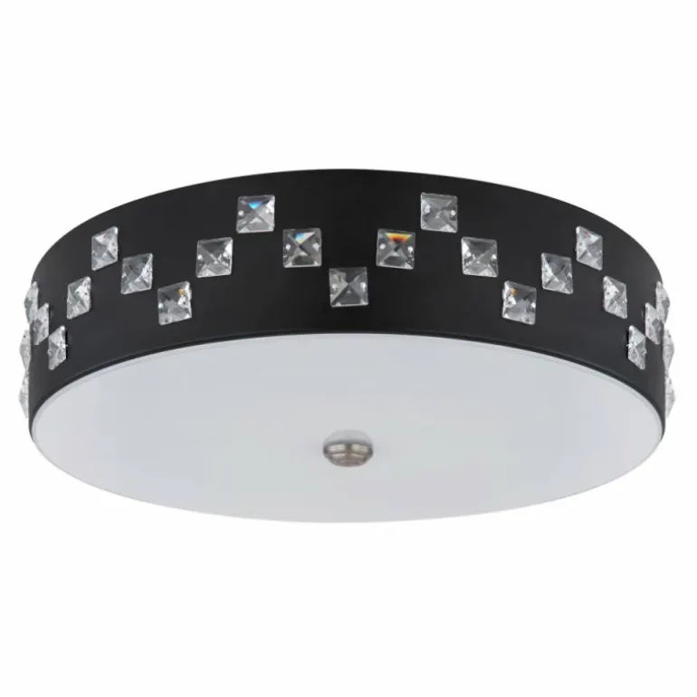 Plafonnier Globo ABELIA LED Noir, 1 lumière