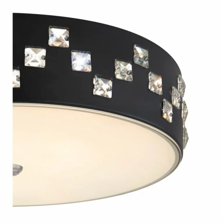 Plafonnier Globo ABELIA LED Noir, 1 lumière