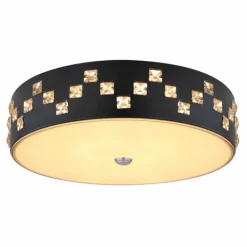 Plafonnier Globo ABELIA LED Noir, 1 lumière