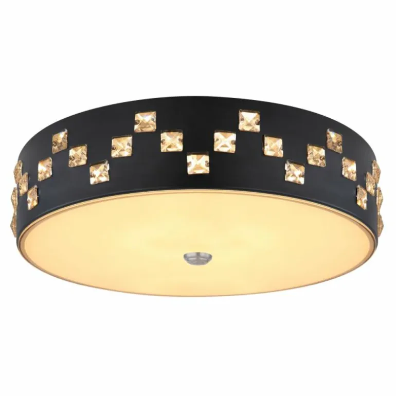 Plafonnier Globo ABELIA LED Noir, 1 lumière