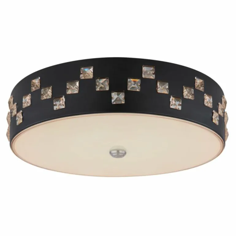 Plafonnier Globo ABELIA LED Noir, 1 lumière