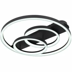 Plafonnier Globo AUGUSTO LED Or, Noir, 2 lumières, Télécommandes, Changeur de couleurs