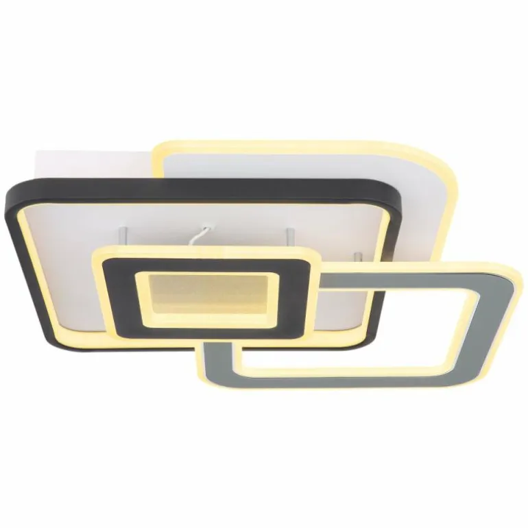 Plafonnier Globo BRIENNA LED Gris, Blanc, 1 lumière, Télécommandes
