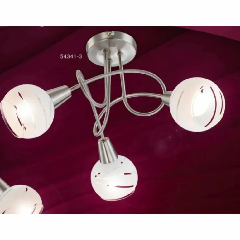 Plafonnier Globo ELLIOTT Nickel mat, 3 lumières