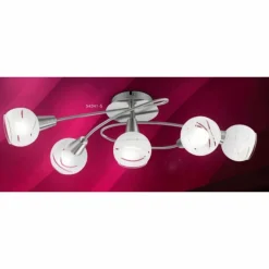 Plafonnier Globo ELLIOTT Nickel mat, 5 lumières