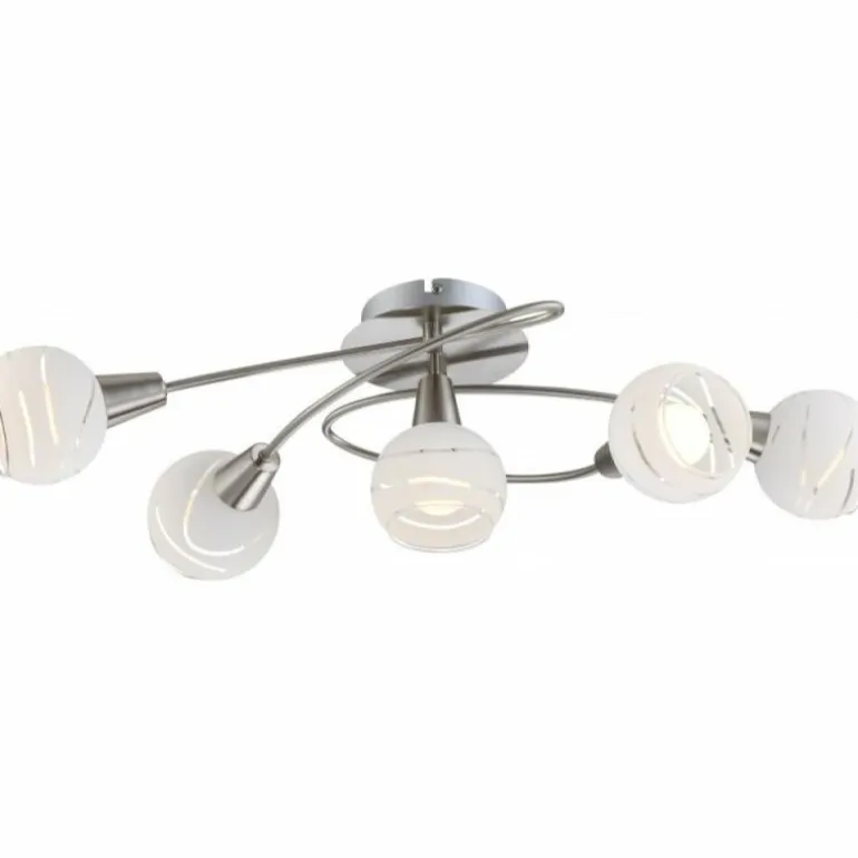 Plafonnier Globo ELLIOTT Nickel mat, 5 lumières
