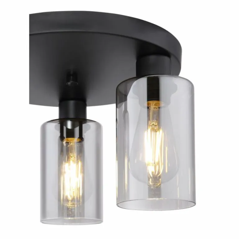 Plafonnier Globo HADERA Noir, 3 lumières