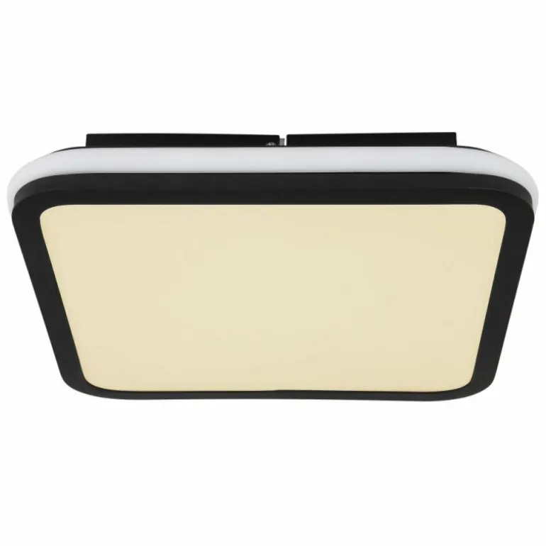 Plafonnier Globo JAXXI LED Noir, 2 lumières, Télécommandes, Changeur de couleurs