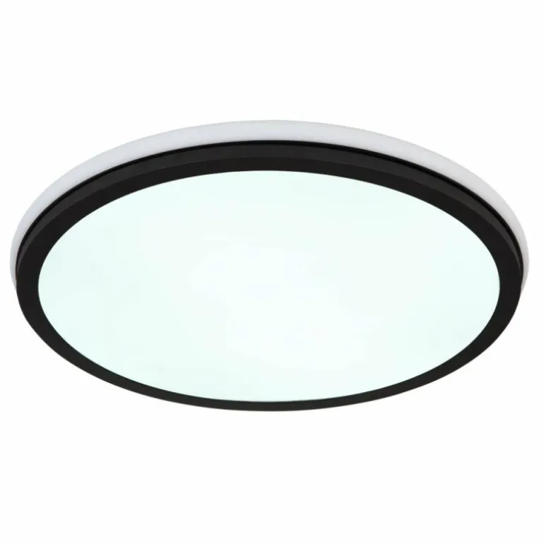 Plafonnier Globo JAXXI LED Noir, 2 lumières, Télécommandes, Changeur de couleurs