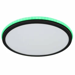 Plafonnier Globo JAXXI LED Noir, 2 lumières, Télécommandes, Changeur de couleurs