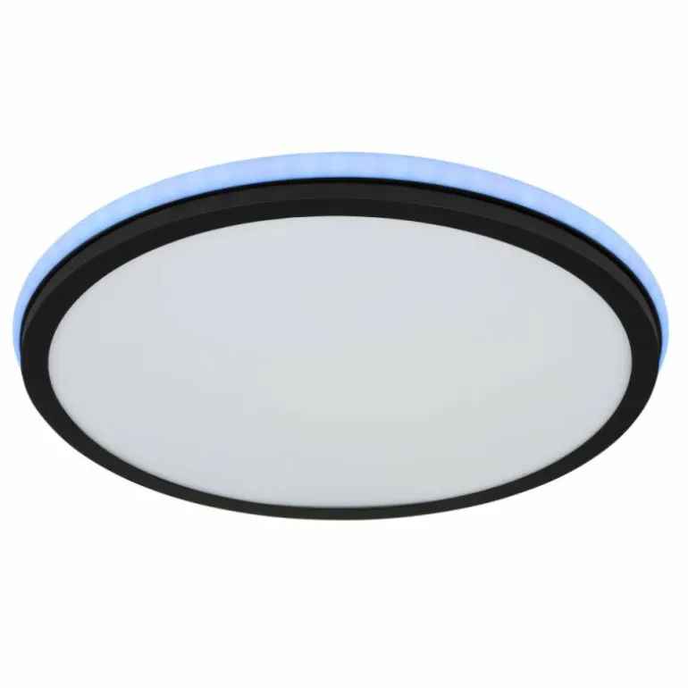 Plafonnier Globo JAXXI LED Noir, 2 lumières, Télécommandes, Changeur de couleurs