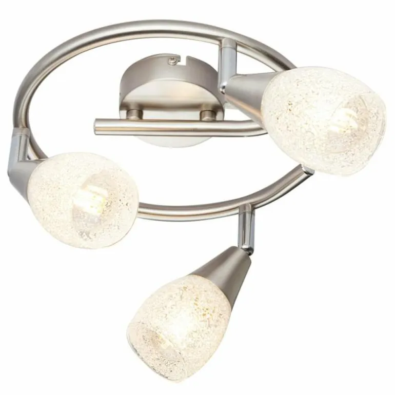Plafonnier Globo KRISTALL Nickel mat, 3 lumières