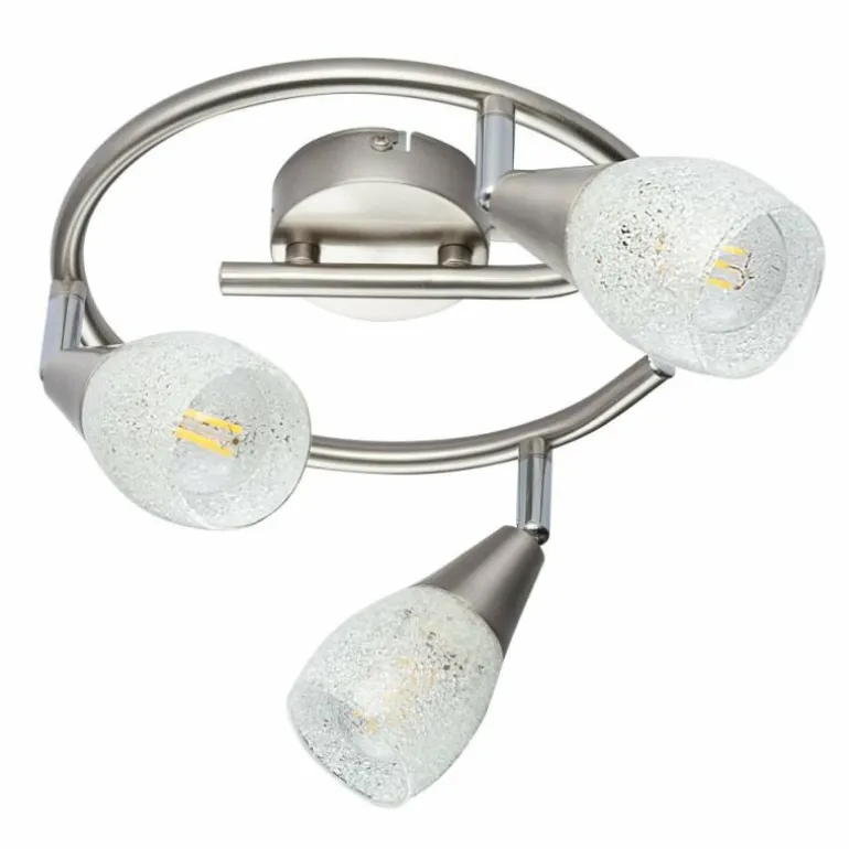 Plafonnier Globo KRISTALL Nickel mat, 3 lumières