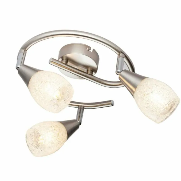 Plafonnier Globo KRISTALL Nickel mat, 3 lumières