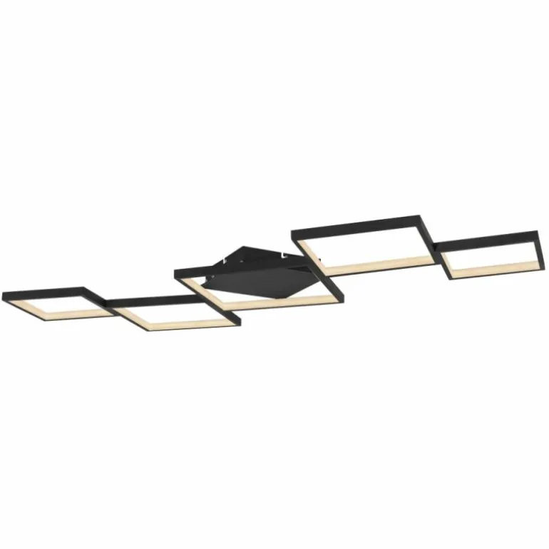 Plafonnier Globo KURIO LED Noir, 1 lumière, Télécommandes