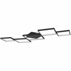 Plafonnier Globo KURIO LED Noir, 1 lumière, Télécommandes