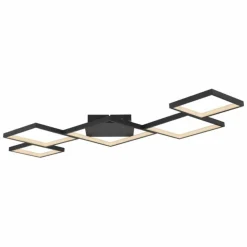 Plafonnier Globo KURIO LED Noir, 1 lumière, Télécommandes
