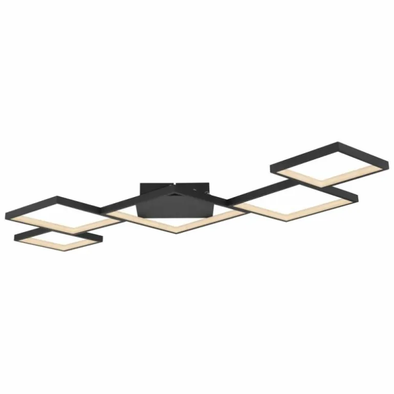 Plafonnier Globo KURIO LED Noir, 1 lumière, Télécommandes