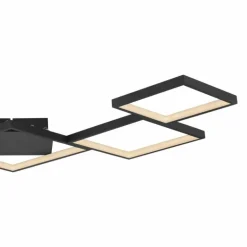 Plafonnier Globo KURIO LED Noir, 1 lumière, Télécommandes