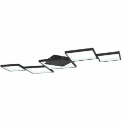 Plafonnier Globo KURIO LED Noir, 1 lumière, Télécommandes