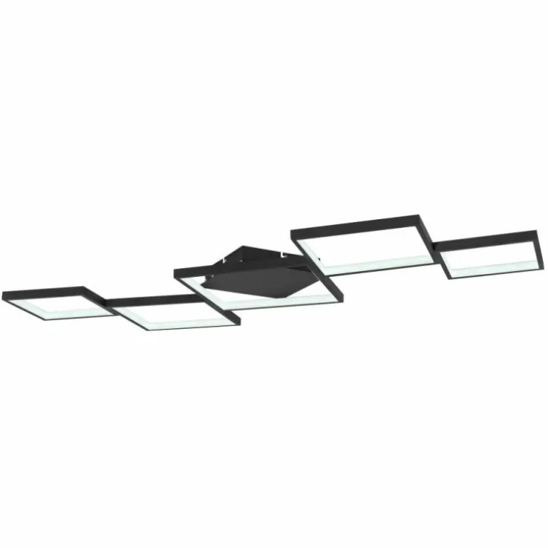 Plafonnier Globo KURIO LED Noir, 1 lumière, Télécommandes