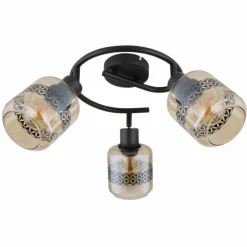 Plafonnier Globo LAZARUS Noir, 3 lumières